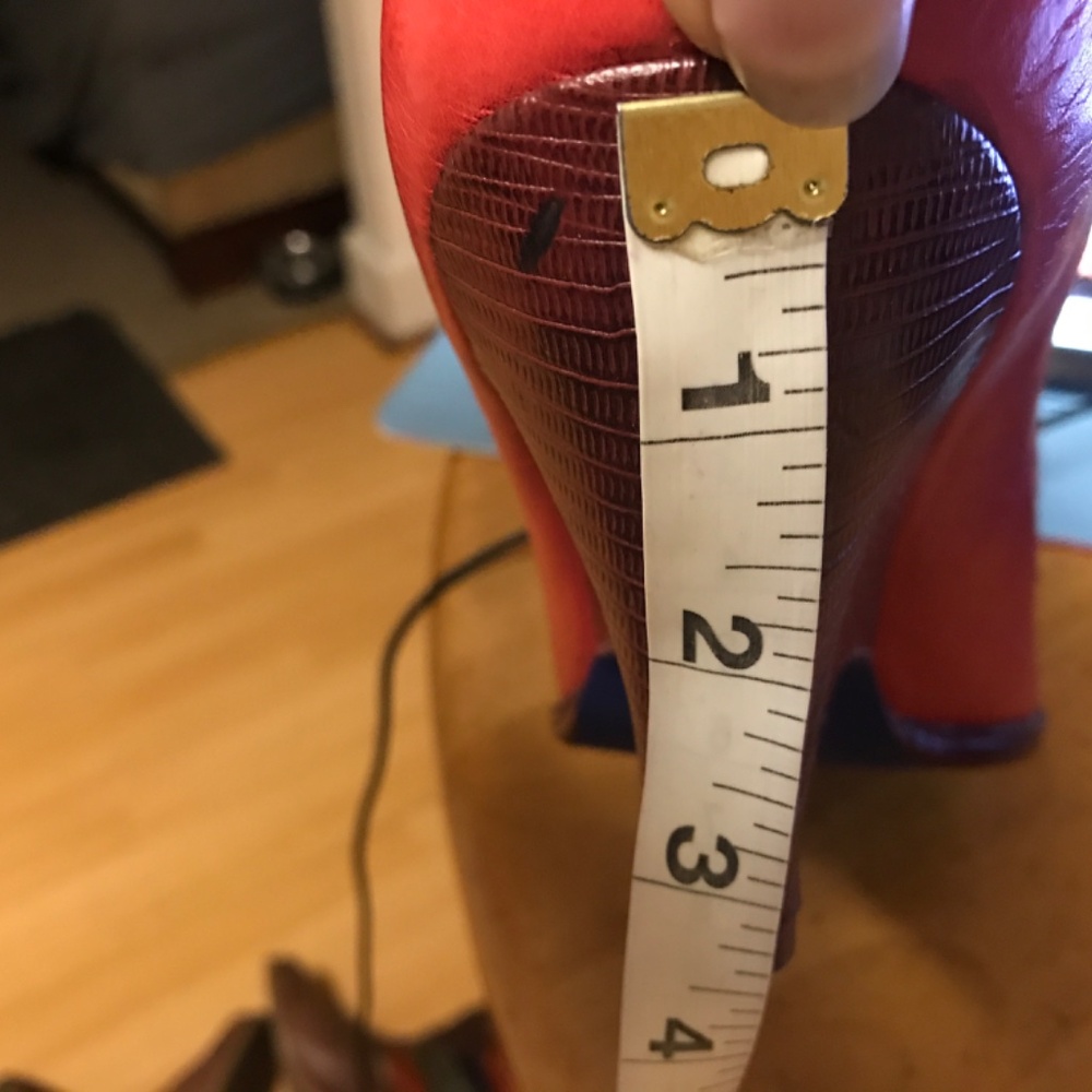 Poetic License London multi color Red  Blue and Brown (41) lace up heeled shoe - Picture 8 of 8